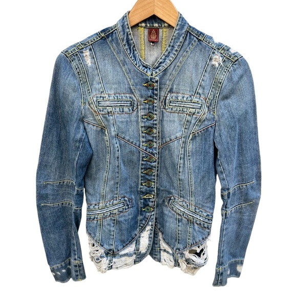 Dondup Jackets & Blazers - Dondup Made in Italy Distressed Jeans Jacket Size Medium